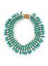 Main View - Click To Enlarge - LANE CRAWFORD VINTAGE ACCESSORIES - Wide Collar Gold Toned Faux Turquoise Faux Pearl Necklace