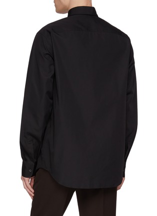 Back View - Click To Enlarge - PRADA - Zippered Chest Pocket Cotton Poplin Shirt