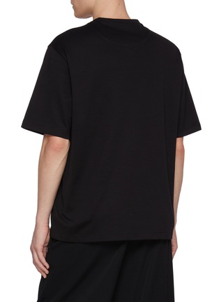 Back View - Click To Enlarge - PRADA - Centre Emblem Cotton T-Shirt