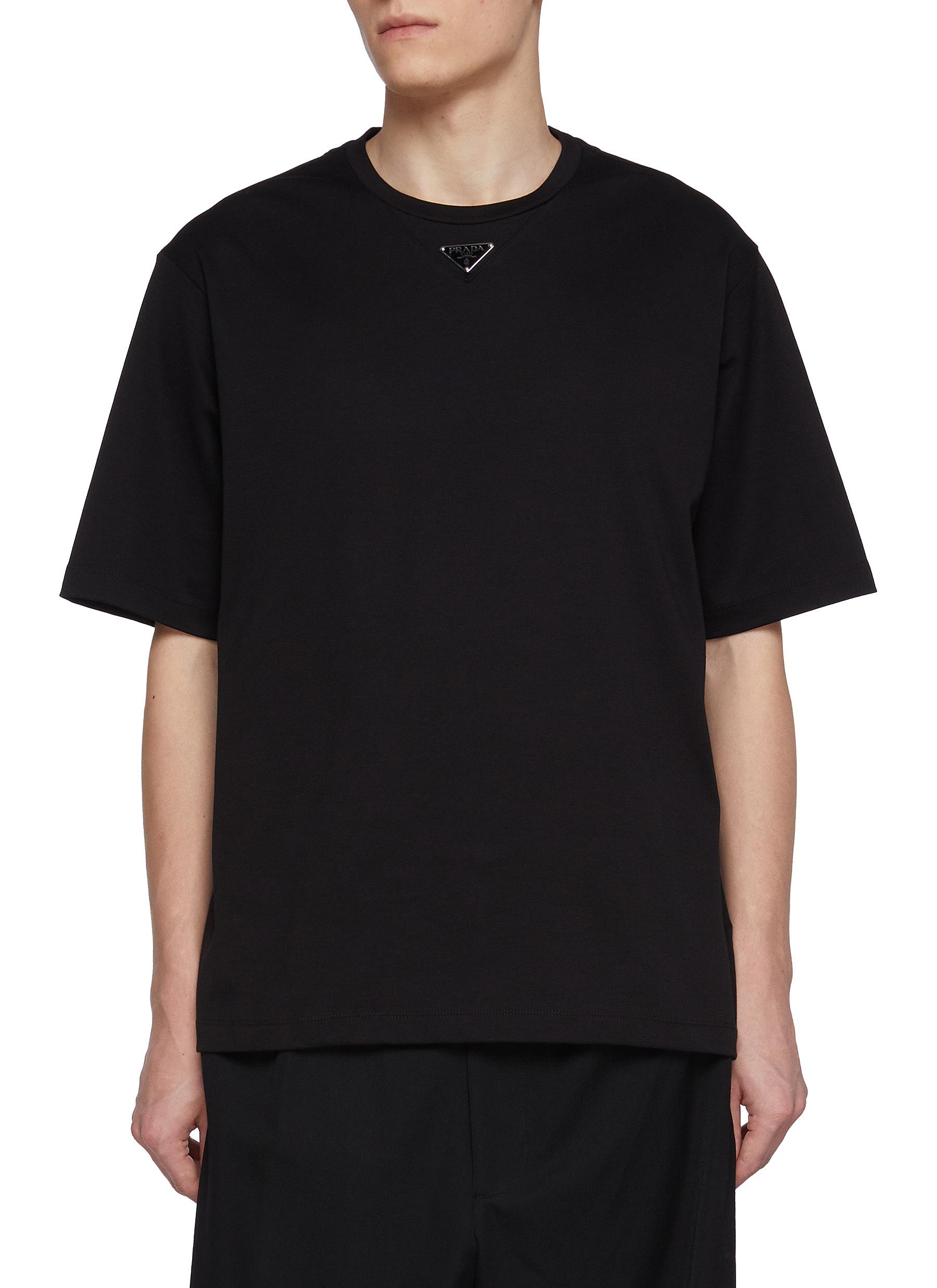 PRADA | Centre Emblem Cotton T-Shirt | Men | Lane Crawford