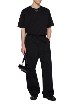 Figure View - Click To Enlarge - PRADA - Centre Emblem Cotton T-Shirt