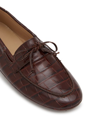 Detail View - Click To Enlarge - LE MONDE BERYL - Croco Printed Driver Moccasin Leather Loafers