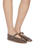 Figure View - Click To Enlarge - LE MONDE BERYL - Stella Shiny Lambskin Mary Jane Flats