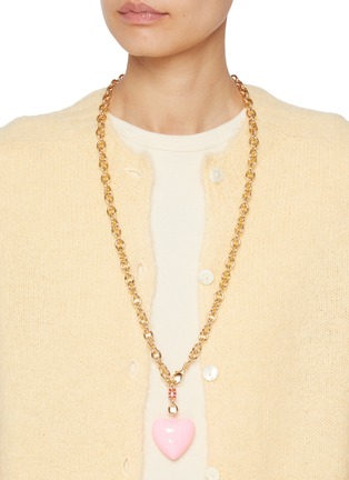 Figure View - Click To Enlarge - ROXANNE ASSOULIN - Happy Heart Gold Pleated Brass Necklace