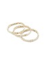 Detail View - Click To Enlarge - ROXANNE ASSOULIN - Triple Creme Gold Pleated Brass Enamel Bracelets — Set Of 3