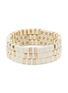 Main View - Click To Enlarge - ROXANNE ASSOULIN - Triple Creme Gold Pleated Brass Enamel Bracelets — Set Of 3