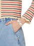 Figure View - Click To Enlarge - ROXANNE ASSOULIN - Triple Creme Gold Pleated Brass Enamel Bracelets — Set Of 3