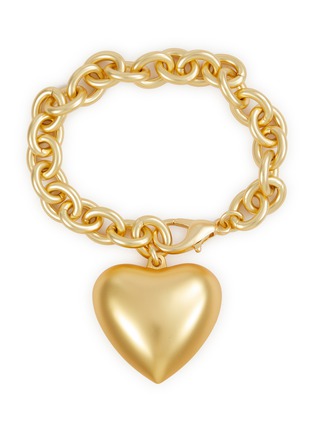Main View - Click To Enlarge - ROXANNE ASSOULIN - Puffy Heart Gold Pleated Brass Bracelet