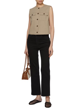 Figure View - Click To Enlarge - FRAME - The Reboot Crop Dark Wash Jeans