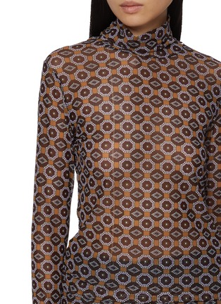  - DRIES VAN NOTEN - Hoyser Turtleneck Printed Sheer Top