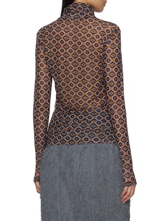 Back View - Click To Enlarge - DRIES VAN NOTEN - Hoyser Turtleneck Printed Sheer Top