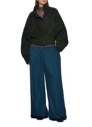 Figure View - Click To Enlarge - DRIES VAN NOTEN - Tifna Chequered Knit Cardigan
