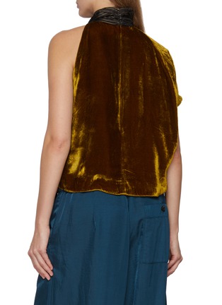 Back View - Click To Enlarge - DRIES VAN NOTEN - Cresta Sleeveless Asymmetrical Scarf Neck Velvet Top