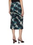 Back View - Click To Enlarge - DRIES VAN NOTEN - Draped Spray Chequered Cotton Midi Skirt