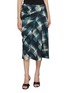 Main View - Click To Enlarge - DRIES VAN NOTEN - Draped Spray Chequered Cotton Midi Skirt