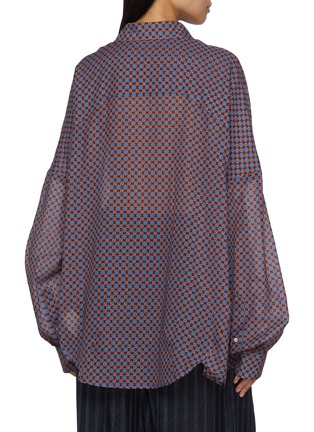 Back View - Click To Enlarge - DRIES VAN NOTEN - Casia Chequered Cotton Sheer Shirt