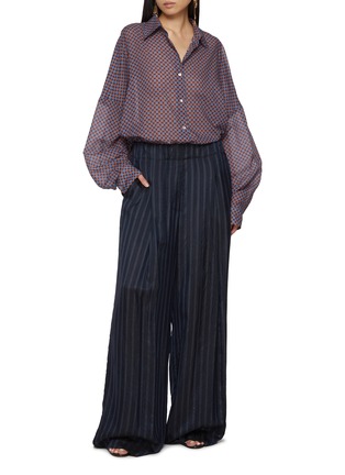 Figure View - Click To Enlarge - DRIES VAN NOTEN - Casia Chequered Cotton Sheer Shirt