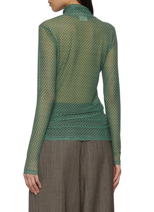 Back View - Click To Enlarge - DRIES VAN NOTEN - Hoyser Turtleneck Printed Sheer Top
