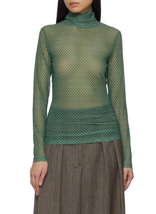 Main View - Click To Enlarge - DRIES VAN NOTEN - Hoyser Turtleneck Printed Sheer Top