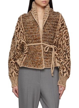 Main View - Click To Enlarge - DRIES VAN NOTEN - Tekla Jacquard Knit Wrap Sweater