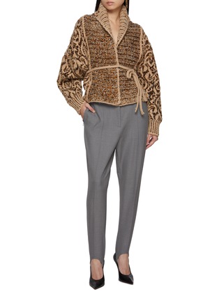 Figure View - Click To Enlarge - DRIES VAN NOTEN - Tekla Jacquard Knit Wrap Sweater