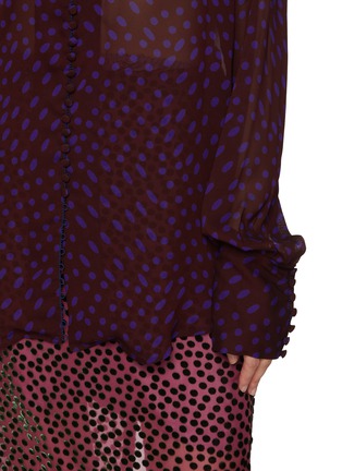  - DRIES VAN NOTEN - Celinas Printed Polka Dot Sheer Shirt