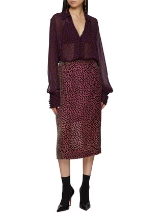 Figure View - Click To Enlarge - DRIES VAN NOTEN - Celinas Printed Polka Dot Sheer Shirt