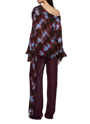 Back View - Click To Enlarge - DRIES VAN NOTEN - Calovara Draped Chequered Shirt
