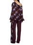 Back View - Click To Enlarge - DRIES VAN NOTEN - Calovara Draped Chequered Shirt