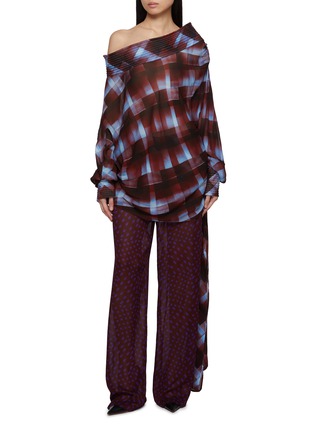 Main View - Click To Enlarge - DRIES VAN NOTEN - Calovara Draped Chequered Shirt