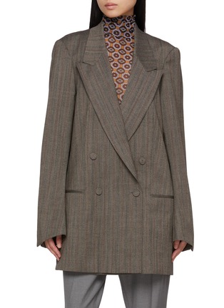 Main View - Click To Enlarge - DRIES VAN NOTEN - Blink Double Breasted Striped Wool Blazer