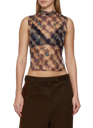 Main View - Click To Enlarge - DRIES VAN NOTEN - Carmasa Sleeveless Embellished Silk Top