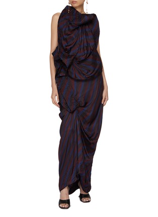 Figure View - Click To Enlarge - DRIES VAN NOTEN - Dolla Draped Backless Maxi Dress
