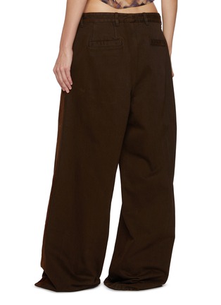 Back View - Click To Enlarge - DRIES VAN NOTEN - Penn Velvet Panel Dyed Denim Pants