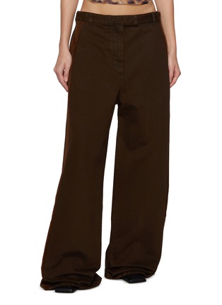Main View - Click To Enlarge - DRIES VAN NOTEN - Penn Velvet Panel Dyed Denim Pants