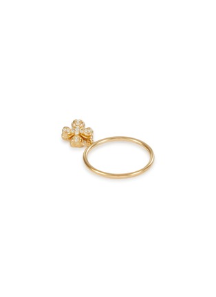 Detail View - Click To Enlarge - SSIL - Clover Yellow Gold Plated Silver Drop Ring