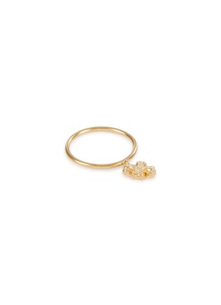 Main View - Click To Enlarge - SSIL - Clover Yellow Gold Plated Silver Drop Ring