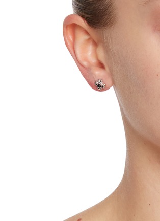 Figure View - Click To Enlarge - SSIL - Stone Clover Stud Earrings