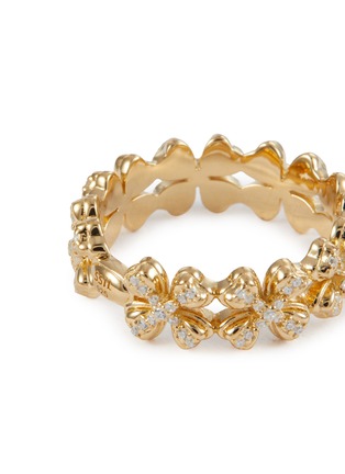 Detail View - Click To Enlarge - SSIL - Clover Yellow Gold Plated Silver Band Ring