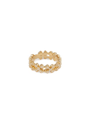 Main View - Click To Enlarge - SSIL - Clover Yellow Gold Plated Silver Band Ring