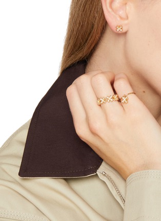 Front View - Click To Enlarge - SSIL - Lucky Clover Stud Earrings