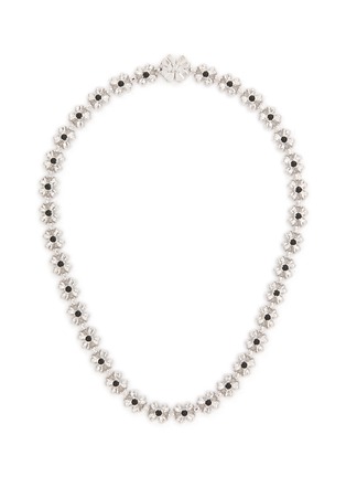 Main View - Click To Enlarge - SSIL - Clover Rhodium Plated Brass Tennis Necklace