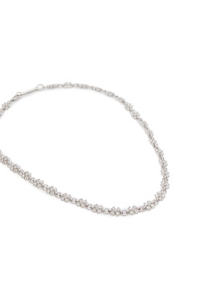 Detail View - Click To Enlarge - SSIL - Clover Rhodium Plated Silver Row Chain Necklace