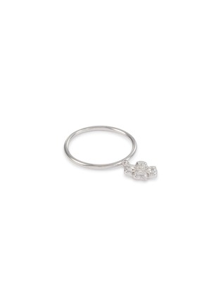Main View - Click To Enlarge - SSIL - Clover Rhodium Plated Silver Drop Ring