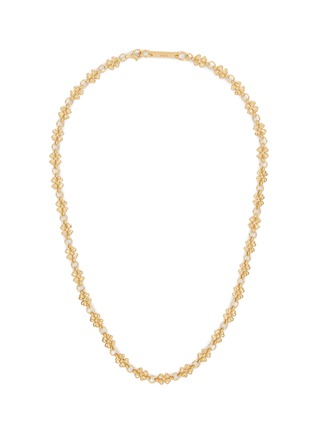 Main View - Click To Enlarge - SSIL - Clover Yellow Gold Plated Silver Row Chain Necklace