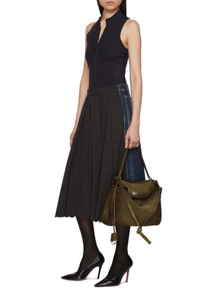 Figure View - Click To Enlarge - BALENCIAGA - Hybrid Pleated Linen Cotton Midi Skirt