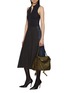 Figure View - Click To Enlarge - BALENCIAGA - Hybrid Pleated Linen Cotton Midi Skirt