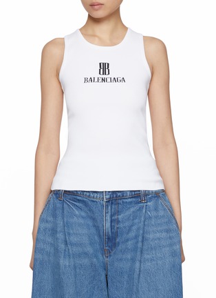 Main View - Click To Enlarge - BALENCIAGA - Logo Front Tank Top