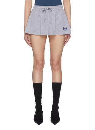 Main View - Click To Enlarge - BALENCIAGA - Logo Drawstring Cotton Mini Skirt