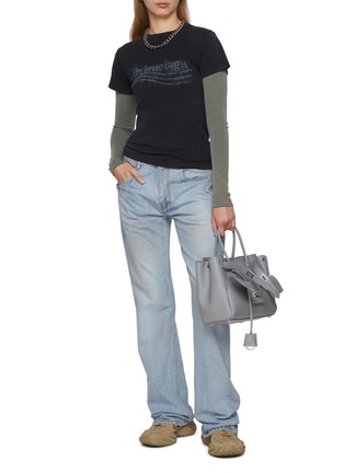 Figure View - Click To Enlarge - BALENCIAGA - Crayon Logo Double Sleeve Cotton T-Shirt